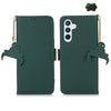 For Samsung Galaxy A56 5G Genuine Leather Magnetic RFID Leather Phone Case(Green)