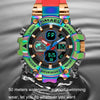 SMAEL 8027 Multifunctional Alloy Sports Colorful Watch Men Electronic Watch(Rose Gold)