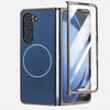 For Samsung Galaxy Z Fold6 5G Integrated Electroplating AG Frosted Skin Feel MagSafe Folding Phone Case(Sapphire Blue)