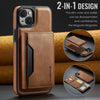 For iPhone 14 DG.MING MAGKING-K2 Series MagSafe RFID Card Bag Detachable Phone Case(Brown)