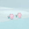 SCE1516-A Sterling Silver S925 Cute Cat Claw Platinum Plated Stud Earrings