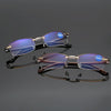 Rimless Anti Blue-ray Blue Film Lenses Presbyopic Glasses, +2.00D(Black)