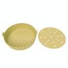 Double-layer Large Size for 8.5-10 inch Air Fryer Silicone Insulated Liner Baking Pan Thickened Cake Molds(Yellow)