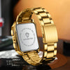 BINBOND B4143 Rectangular Outdoor Men Waterproof Quartz Watches(Brown Leather-White Steel)