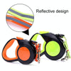 Retractable Dog Leash 5m, Reflective, Green - For Dogs Up To 20kg