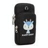 Small Running Mobile Phone Arm Bag Cartoon Mobile Phone Bag(Black Deer)
