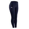 Slim Tight Sportswear Women High Waist Hips Slim Sports Leggings, Size:L(Blue)