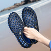 PVC + EVA Material Wading Beach Shoes Couple Breathable Slippers, Size: 45(Black+Yellow)