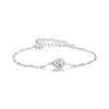 S925 Sterling Silver Platinum-Plated Teardrop-Shaped Zircon Bracelet(BSB185)