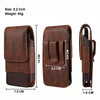 For 5.2 inch Mobile Phone Cowhide Texture Oxford Cloth Waist Bag(Brown)