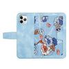 For iPhone 12 / 12 Pro Floral Pattern Leather Phone Case with Lanyard(Light Blue)