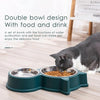 Pink Cat Ear Double Food & Water Bowl - Stainless Steel