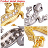 Zinc Alloy Rhinestone Gecko Metal 3D Car Sticker(Gold)