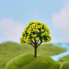 5pcs Micro Landscape Ornaments Simulated Christmas Trees Succulent Accessories Materials, Style: Yellow Flowers Green Background