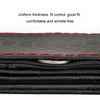 38cm Four-season Embossed Hand-sewn Cowhide Steering Wheel Cover(Black+Black Line)