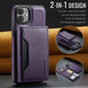 For iPhone 12 / 12 Pro DG.MING MAGKING-K2 Series MagSafe RFID Card Bag Detachable Phone Case(Purple)