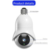 WiFi Lightbulb Camera 1080p HD 2MP, Motion Detection, Night Vision, White