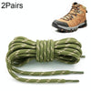 2 Pairs Round High Density Weaving Shoe Laces Outdoor Hiking Slip Rope Sneakers Boot Shoelace, Length:100cm(Army Green-Khaki)