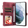 For Samsung Galaxy S21+ 5G Fantasy Multifunctional Zipper Wallet Leather Phone Case(Red)
