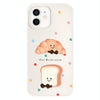 For iPhone 11 Skin Feeling Jelly TPU Hybrid PC Phone Case(Polka Dot Bread White)