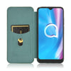 For Alcatel 1SE 2020 Carbon Fiber Texture Horizontal Flip TPU + PC + PU Leather Case with Card Slot(Green)