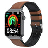 T50 1.85 inch Leather Band IP67 Waterproof Smart Watch Supports Voice Assistant / Health Monitoring(Brown)