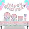 9 In 1 Fish Scale Mermaid Birthday Party Supplies Tissue Paper Plate Cutlery Set(16 People Suit)