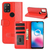 For Alcatel 3X 2020 R64 Texture Single Horizontal Flip Protective Case with Holder & Card Slots & Wallet& Photo Frame(Red)