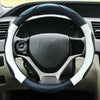 Super Fiber Leather Car Universal Anti-skid Steering Wheel Cover, Diameter: 38cm(Black White)