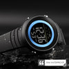 SKMEI 1497 Fashion Simple Backlight Single Display Electronic Watch Timing Alarm Watch(Blue Black)