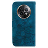 For Realme 13+ Global Lily Embossed Leather Phone Case(Dark Blue)