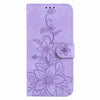 For Realme 13+ Global Lily Embossed Leather Phone Case(Purple)