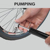 Manual Mini Portable Bicycle Aluminum Alloy Pump + Plastic glue-free tire patch + Tire lever (Red)
