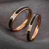 2 PCS Fashion Two Diamond-Studded Titanium Steel Couple Rings For Couple, Size: US Size 5(Rose Gold)