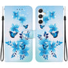 For Samsung Galaxy A35 5G Crystal Texture Colored Drawing Leather Phone Case(Blue Butterflies)