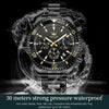OLEVS 2870 Men Multifunctional Chronograph Three Eyes Waterproof Quartz Watch(Black)