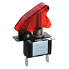 Jtron DV 12V Carbon Fiber Surface Panel Car Toggle Switch with Red LED Indicator(Red)