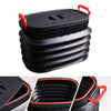 18L Folding Trash Can Telescopic Storage Box Storage Bucket Folding Water Bucket(English Black With Lid)