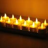 12 PCS  Flameless LED Tealight Flicker Candle Light, Rechargeable Home Decoration Light with Charging Board