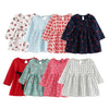 Girl Dress Children Dress Girls Long Sleeve Plaid Dress Soft Cotton Summer Princess Dresses Baby Girls Clothes, Size:110cm(Pink Flowers)