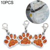 10 Orange Enamel Paw Print Charms - Jewellery Making, Keychains