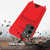 For Samsung Galaxy S25+ 5G Integrated Card Bag Solid Color Liquid Silicone Phone Case with Lanyard(Red)