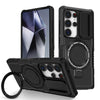 For Samsung Galaxy S25 Ultra 5G Sliding Camshield MagSafe Holder TPU Hybrid PC Phone Case(Black)