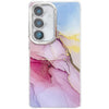 For Samsung Galaxy A55 5G Electroplated Marble Texture Phone Case(Gold Pink Red M12)