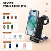 5-in-1 Desktop Magnetic Wireless Charger with Clock and Temperature Display for Smartphones / Watches / Earphones(White)