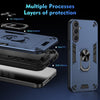 For Samsung Galaxy S25+ 5G Shockproof Metal Ring Holder Phone Case(Blue)