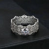 MSR061 S925 Sterling Silver Lace Hollow Moissanite Ring(8)