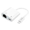 ENKAY Hat-Prince 2 in 1 8 Pin Male to Female 8 Pin + RJ45 Ethernet LAN Network Adapter