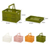 Stacking Folding Storage Baskets Home Kitchen Storage Bin Organizer With Handle 24.4 x 18 x 1.4cm(Green)