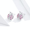 Sterling Silver Insect Earrings Seven-star Ladybug Earrings Platinum-plated Girl Earrings